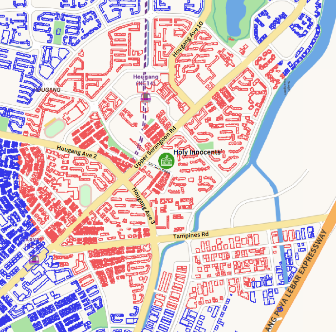 Map around Holy Innocents’ Primary School