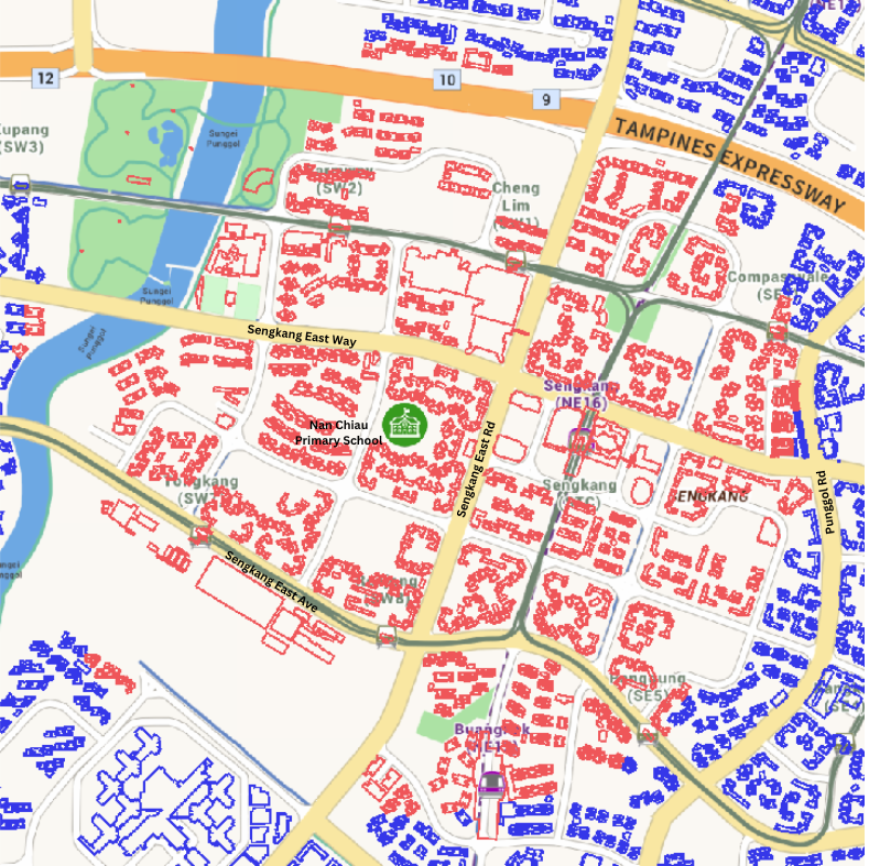 Map around Nan Chiau Primary School