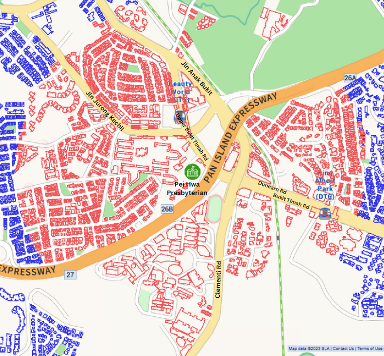 Map around Pei Hwa Presbyterian Primary School